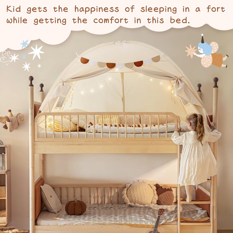 Sherilyn Twin Bed Toddler Canopy Bed Kids Tents Indoor Dream Playhouse Tent on Bed Bunk Privacy Space Blackout Sleeping Tents Portable Drafty Room Floor Bed Tents for Boys Girl Birthday, House Gift - Image 3