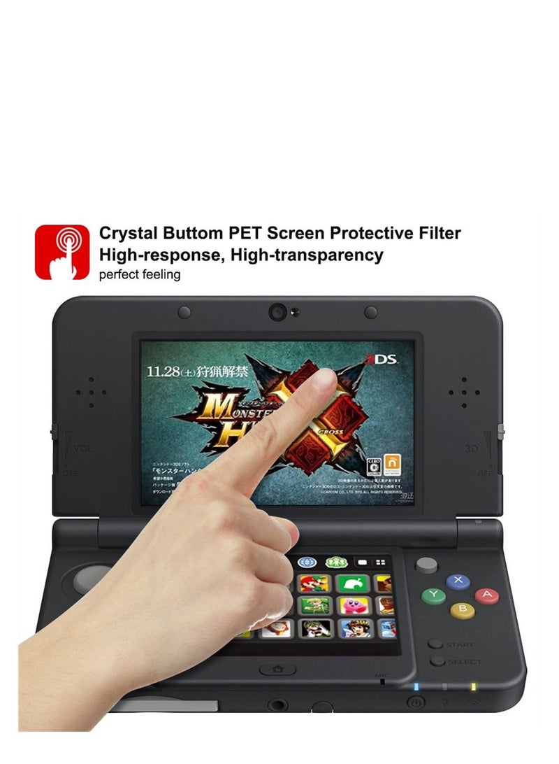 Captaintech Screen Protector Compatible with New 3DS, 2 Pack Tempered Glass for Top Screen and HD Clear PET Film for Bottom Screen Accessory - Image 5