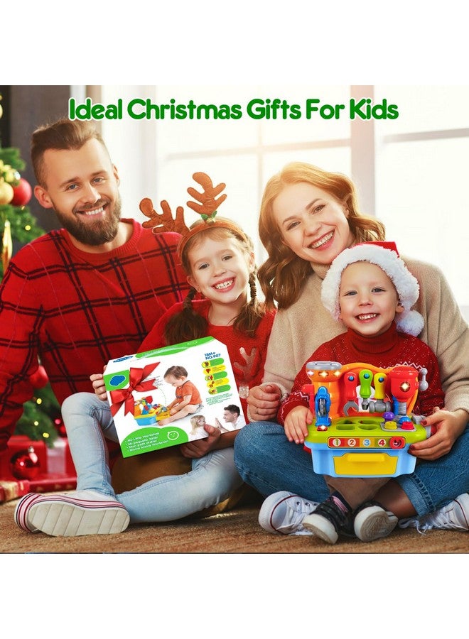 ORWINE Musical Learning Workbench Toddler Toys For Boys Girls Kid Baby Early Education Toys For 1 2 3 4 Years Old Construction Workbench Pretend Play Sound Effect Light Shape Sorter Tool Birthday Gift - Image 5