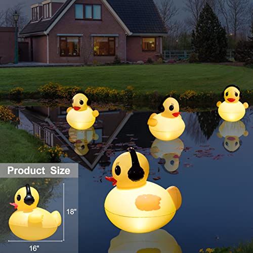 DeeprBetter Floating Solar Pool Lights, 16 inch Waterproof Pool Lights that Float, Light up LED Pool Accessories, Glow Duck Pool Light, Inflatable Solar Floating Light for Pools,Pond,Hot tub,Party-2pcs - Image 5