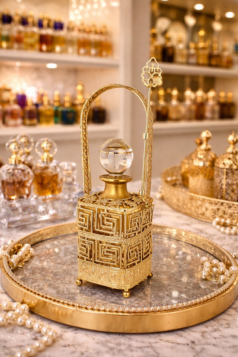 Radin Luxury Oil Perfume Bottle 500 ML | Refillable Attar Storage Bottle | Elegant Decorative Design | Ideal For Perfume Shops And Home Use - Image 1
