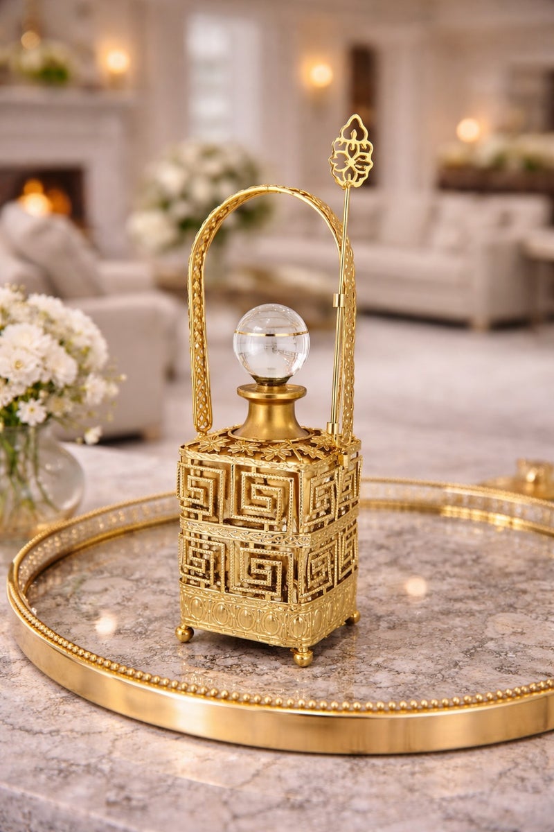 Radin Luxury Oil Perfume Bottle 500 ML | Refillable Attar Storage Bottle | Elegant Decorative Design | Ideal For Perfume Shops And Home Use - Image 4