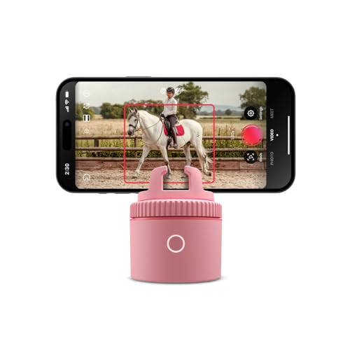 Pivo Equestrian Pod Standalone Auto Tracking Phone Holder, Face, Body & Horse Tracker, 360° Rotation, 6 Speed, Stand for Video Recording (Pink) - Image 1