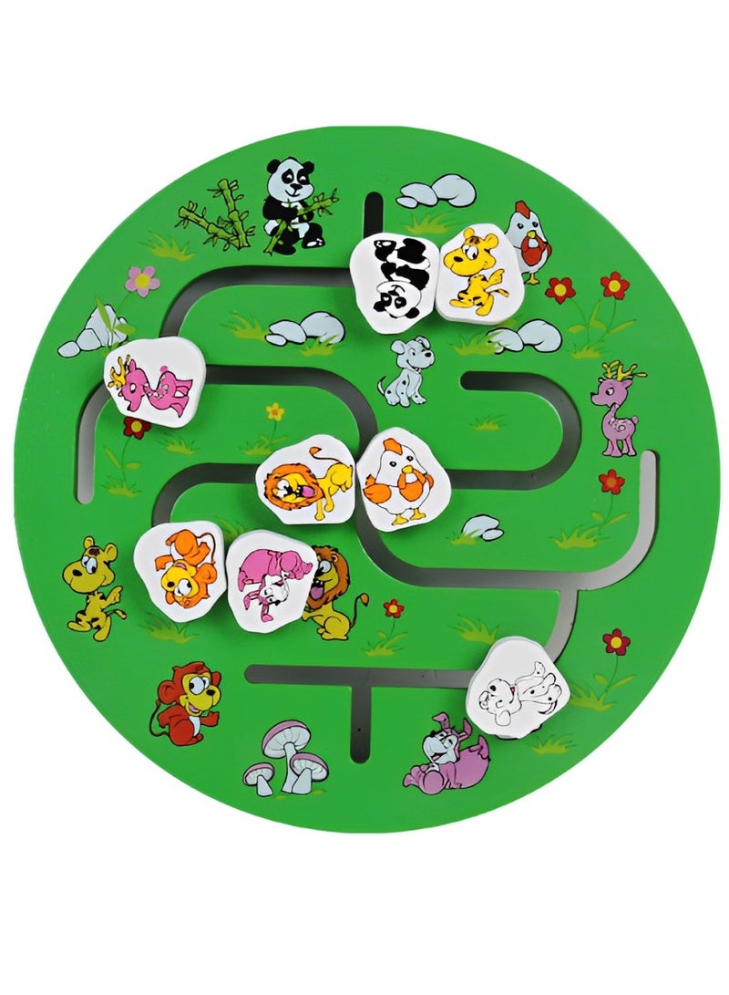 Pairing Maze & Assemble Cognitive Wooden Puzzles for Toddlers, Teacher Parents Early Learning Support Tools, Montessori Motor & Sensory Skill Development Shape Matching Toys (Animal Maze Pattern)  - Image 2