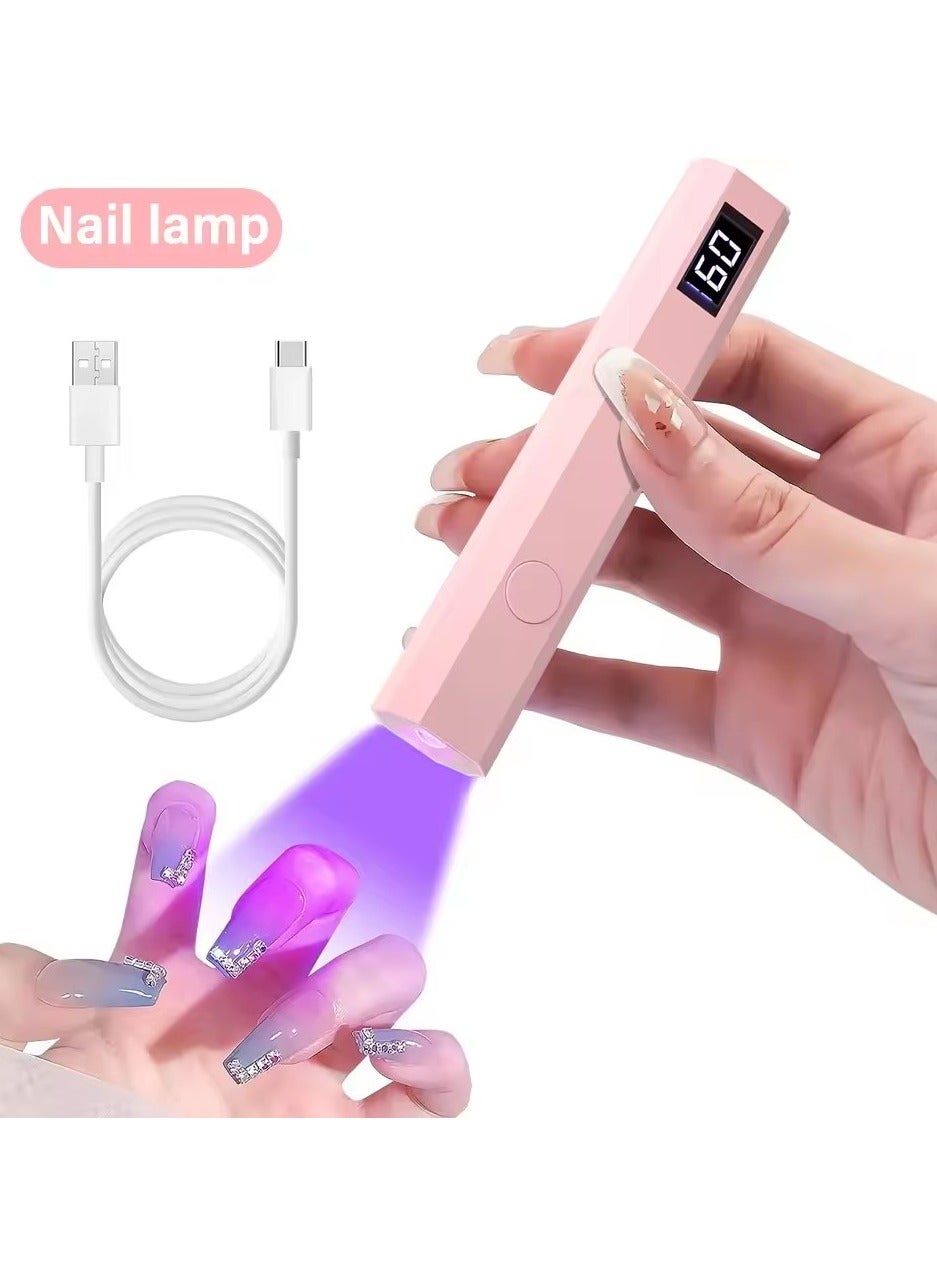 YIKOOLIN Convenient Handheld Nail Dryer Lamp UV/LED Nail Curing All Gel Polish Nail Art Tool USB Rechargeable Quick Dry Nail Lamp