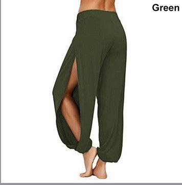2024 Womens High Slit Harem Yoga Pants Dark Blue - Image 3