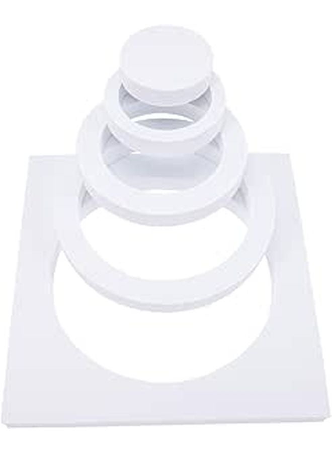 Set Of 5 White Geometric Cube Props For Jewelry Cosmetics Photography Background - Image 1