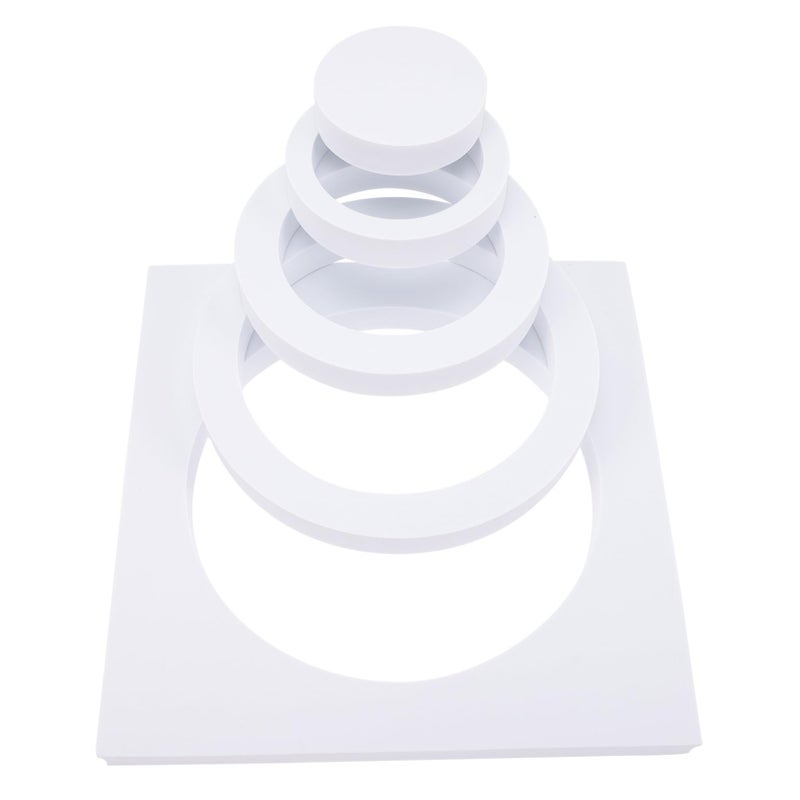 Set Of 5 White Geometric Cube Props For Jewelry Cosmetics Photography Background - Image 2