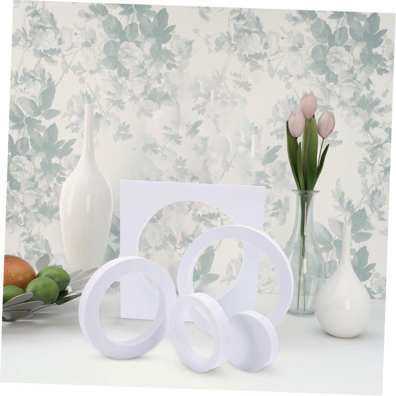 Set Of 5 White Geometric Cube Props For Jewelry Cosmetics Photography Background - Image 5