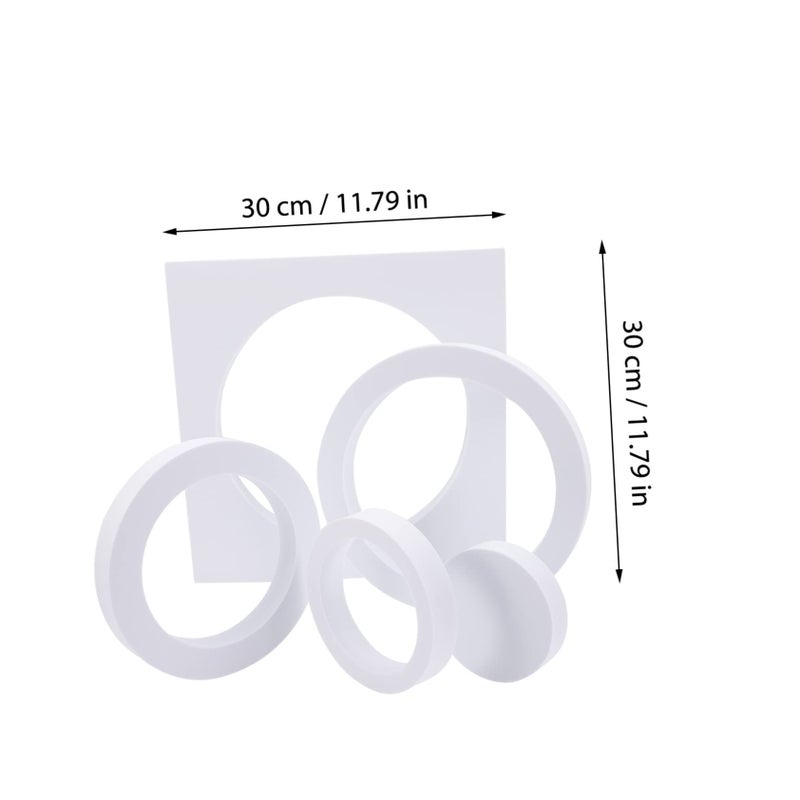Set Of 5 White Geometric Cube Props For Jewelry Cosmetics Photography Background - Image 3