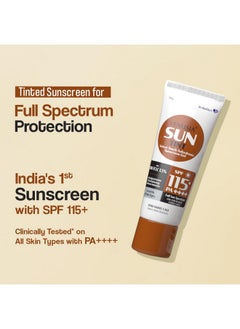 VENUSIA Tinted Sunscreen Spf115I Full Spectrum Protection I Uva, Uvb, Blue Light Protect I With Anti-Oxidant I Sweat & Water Resistant I No White Cast I Clinically Tested For All Skin Types I 50 G  - Image 2