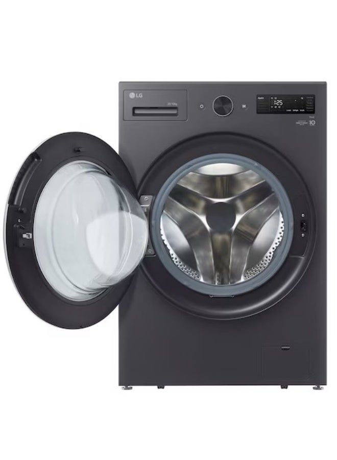 إل جي 20/10 kg Frond Load Washing Machine & Dryrer, TurboWash & Turbo Clean Technology, AI DD Technology, Wifi Smart ThinQ, Steam – Essence Graphite F0Z8DRP24 Black - Image 2