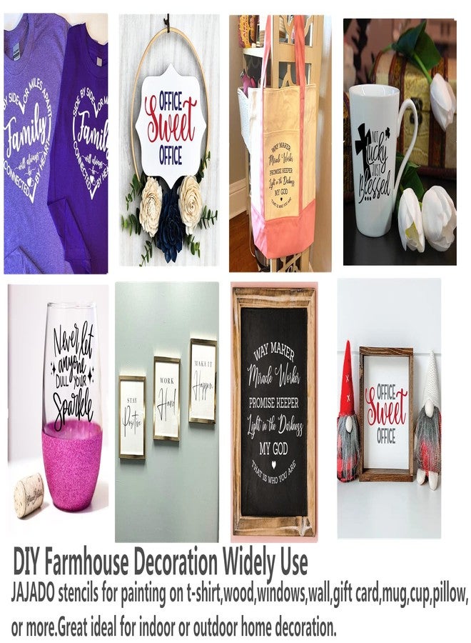 JAJADO Home Sweet Home Silk Screen Stencils Family Chalk Paste Transfers Farmhouse Stencils Reusable Screen Printing Stencils for Painting on Wooden Front Porch Sign, Canvas, Wall DIY Home Decor - Image 4