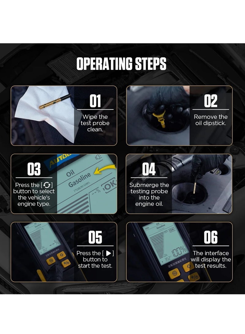 AUTOOL AS503 FLUID TESTER with Digital Display for Auto Check Gasoline Diesel Car Engine POA Oil Quality Repair Tools, Fluid Tester - Image 2