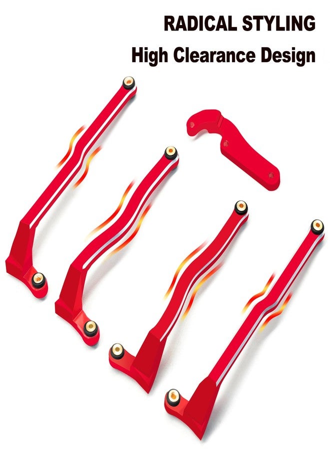 OGUNKE McCue RC Praying Mantis Link Tucked Inward Links High Clearance Links for Axial 1/24 SCX24 C10 JLU Bronco RC Crawler Upgrade Parts - 5 PCS (Red) - Image 3