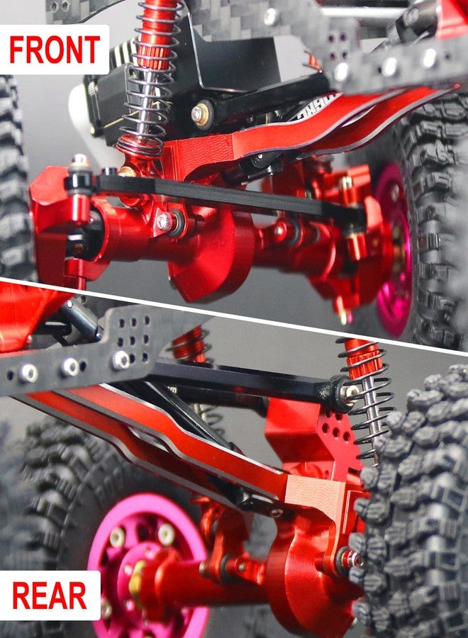 OGUNKE McCue RC Praying Mantis Link Tucked Inward Links High Clearance Links for Axial 1/24 SCX24 C10 JLU Bronco RC Crawler Upgrade Parts - 5 PCS (Red) - Image 2