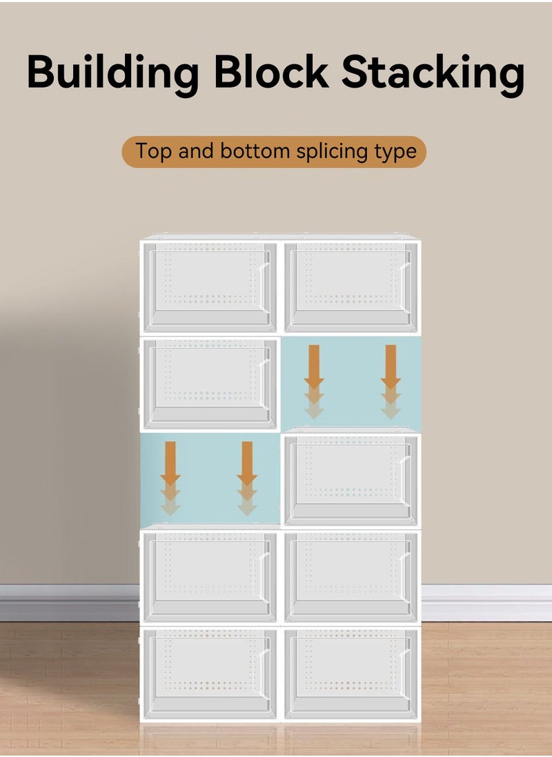 LEOKOR - 12 Pack Shoe Storage Box, Shoe Organizer Storage Bins with Lids, Clear Plastic Stackable Sneaker Containers Bins, Space Saving for Entryway 33.5 * 23 * 14CM - Image 1