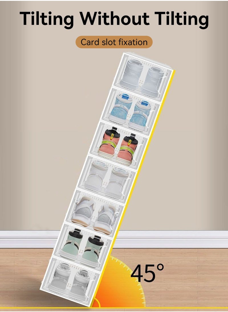 LEOKOR - 12 Pack Shoe Storage Box, Shoe Organizer Storage Bins with Lids, Clear Plastic Stackable Sneaker Containers Bins, Space Saving for Entryway 33.5 * 23 * 14CM - Image 1
