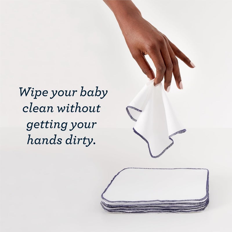 Esembly Wipe Ups, Organic Cotton Reusable Baby Wipes, Soft and Sturdy Washable Cloth Diaper Wipes, One Size, 12-pk - Image 3