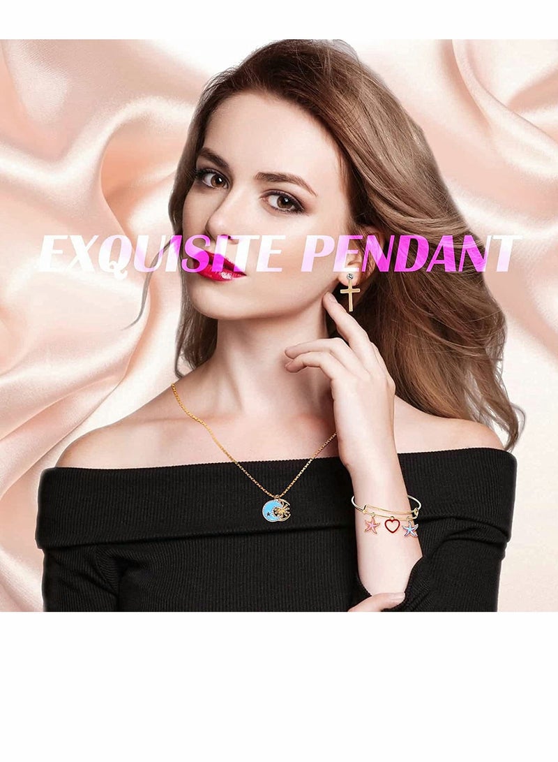 KASTWAVE 300 قطعة من حلي صنع المجوهرات حلي أساور المينا، حلي أقراط معدنية مختلطة، حلي أساور القلائد لصنع المجوهرات والحرف اليدوية بنفسك - Image 3