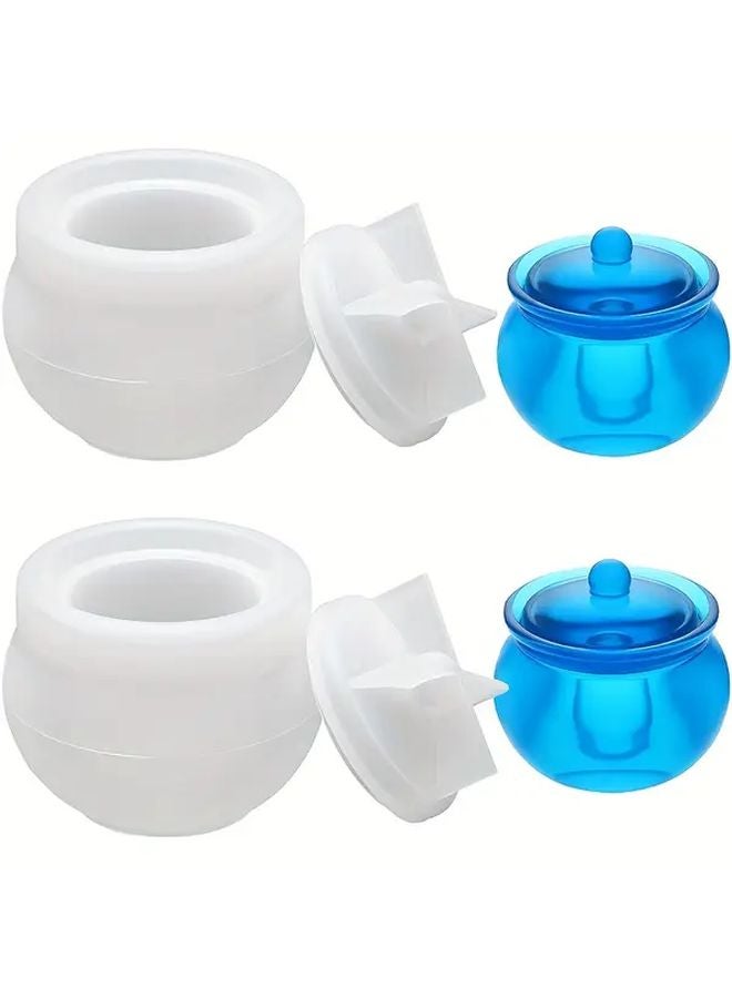 Milky Color Silicone Jar Mold With Lid For Epoxy Resin Casting Reusable DIY Jewelry Box - Image 2
