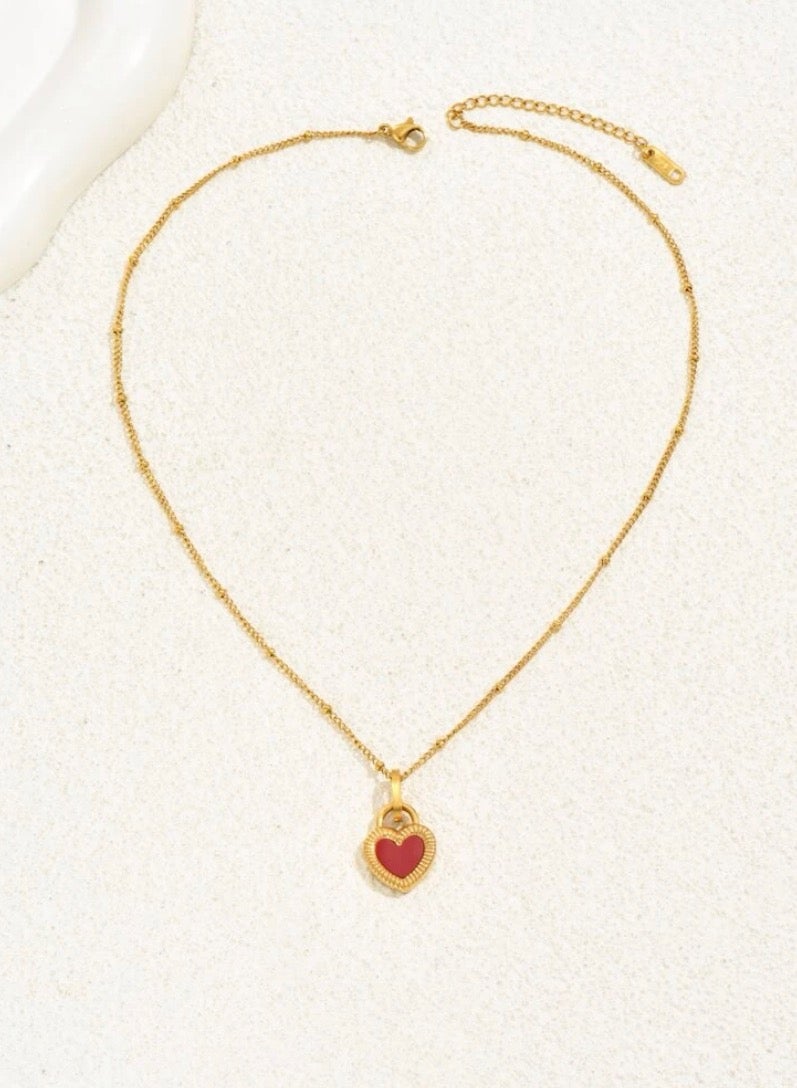 Casual collection Trendy & Elegant Stainless Steel Gold Plated Necklace For Women With Heart Pendant - Image 4