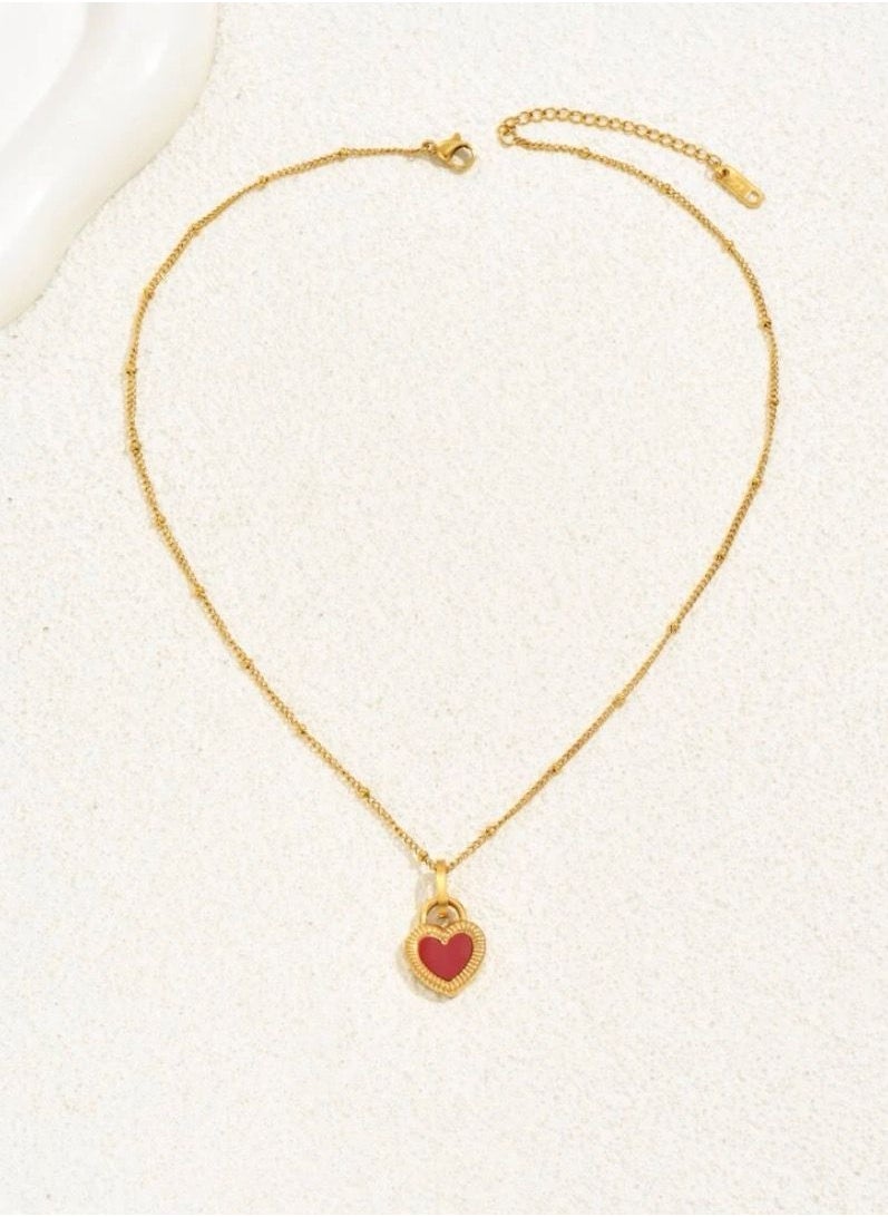 sixtyfour Elegant Stainless Steel Gold Plated Necklace For Women  - Image 2