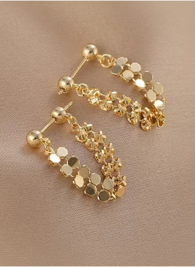 Styli Textured Metal Chain Earrings