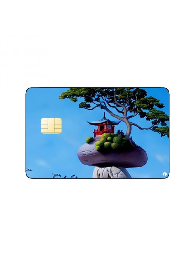 RKN PRINTED BANK CARD STICKER Aesthetic House Drawing On Rocks - Image 1
