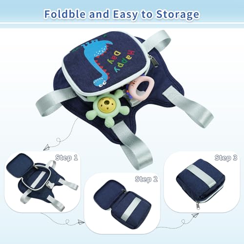 bearcouple Toddler Harness Backpack Leash with Wrist Link | Cute Dinosaur Anti-Lost Walking Strap for Kids | Foldable & Adjustable Child Safety Belt for Boys & Girls - Image 3