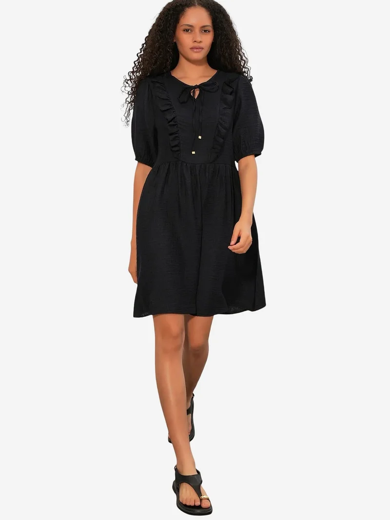 Big Dart Black BDART Women's A-line Mini Smock Dress for Women | Best Price UAE