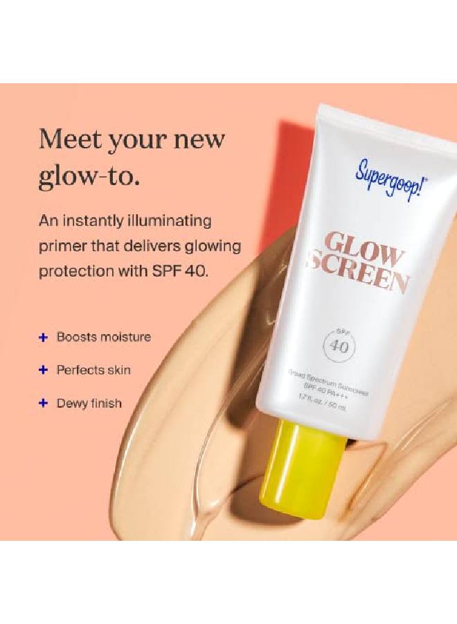 Supergoop! برايمر Glowscreen SPF 40 PA+++ 1.7 أونصة سائلة واقٍ من الشمس واسع الطيف - Image 3
