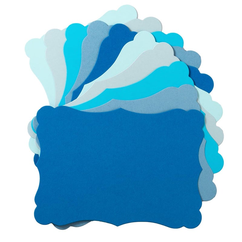 Homtable 50 Pack Blank Kraft Cards Cardstock Thick Paper Brown Greeting Cards for DIY Gift Card Menus, Baby Shower and Wedding Invitations (Blue, 5 Colors, 5x7IN) - Image 1