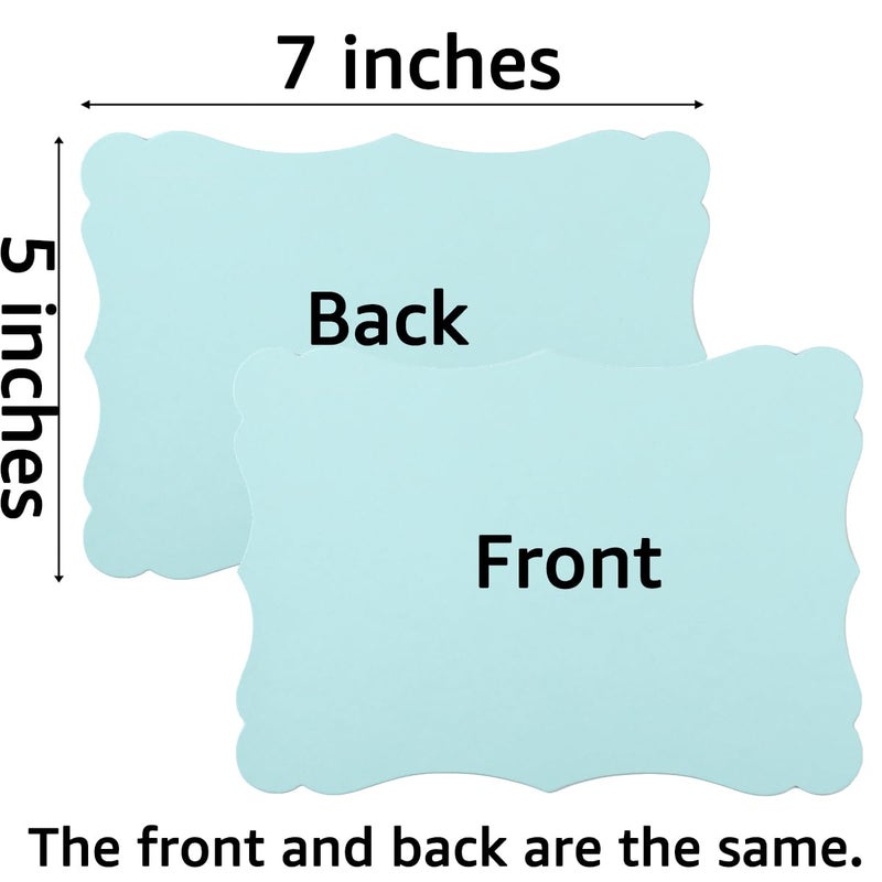 Homtable 50 Pack Blank Kraft Cards Cardstock Thick Paper Brown Greeting Cards for DIY Gift Card Menus, Baby Shower and Wedding Invitations (Blue, 5 Colors, 5x7IN) - Image 2