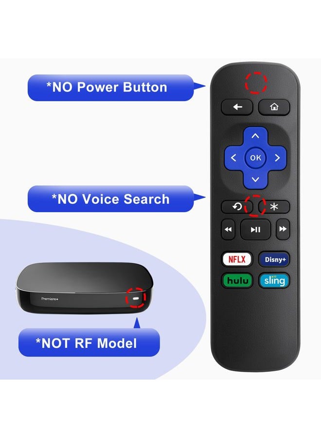 LOUTOC 2 Pack Replacement Remote Control for Roku Express, Premiere, Box, Player, 1 2 3 4 - NOT for Stick or TV - Image 5