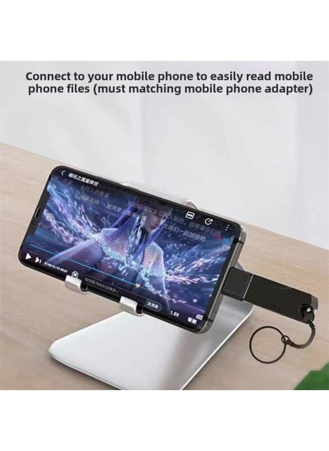 Generic U Disk 128g Large Capacity Mobile Phone Computer Dual-use 64g High Speed 32g Car Carrying Student USB Mobile-Capacity:8g To 128g-Interface:32g Black  - Image 2