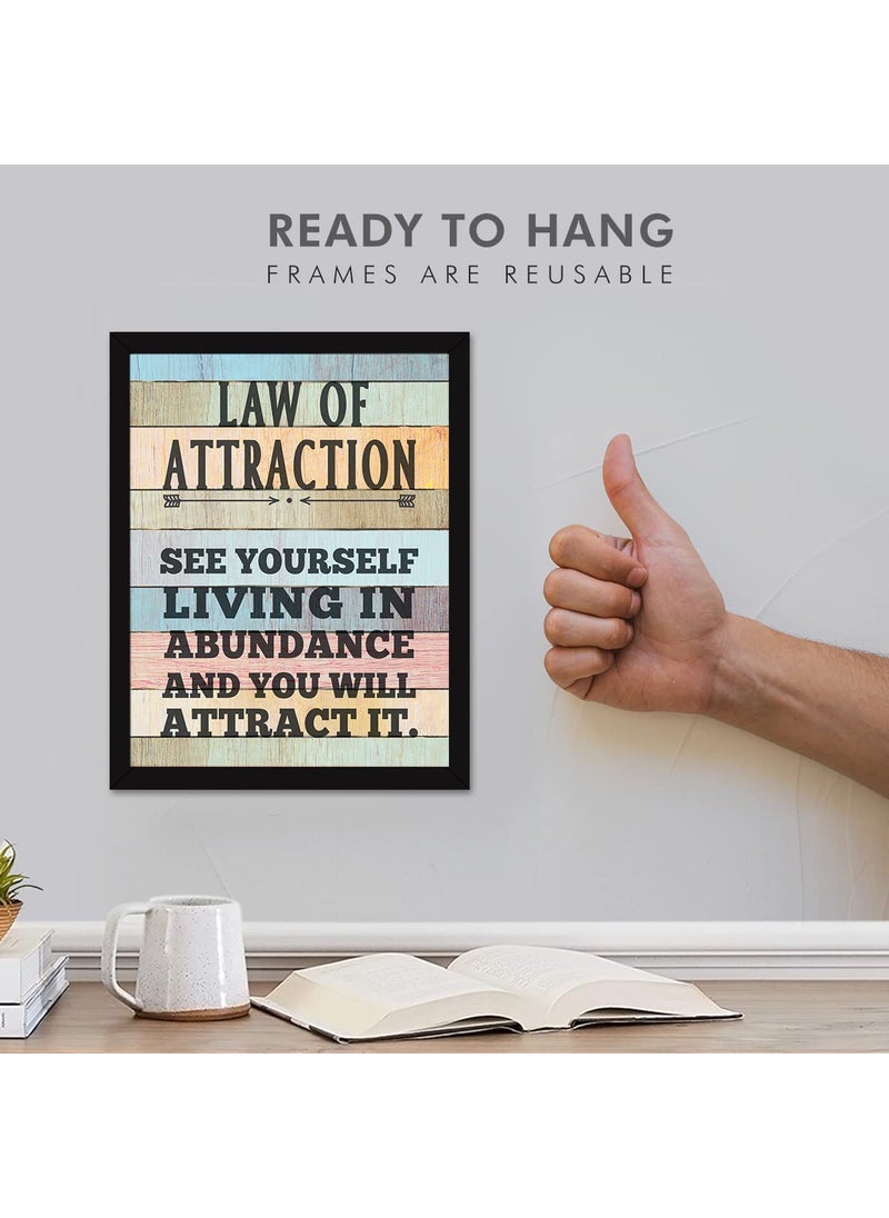 Chaka Chaundh Chaka Chaundh Law of Attraction Quotes Wall Decor Law of Attraction Framed Posters Posters with Frame 11 X 14 Inches  - Image 4
