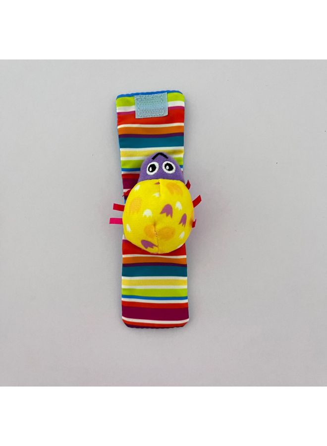Baby Watch Strap Bracelet Socks Gloves Cartoon Cute Bee Infant Hand Shake Bell Socks Set Toy Bed Bell-Color:Yellow Ladybug Strap - Image 1