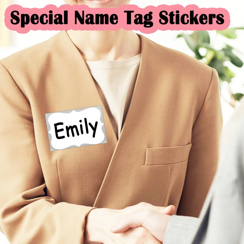SALEMAR Silver Foil Sticky Name Tags  3.5"" X 2.25"" Adhesive Foil Name Tag Stickers Gift Label Stickers For Class Union  Conference  Family Gatherings  200Pc (Silver) - Image 3