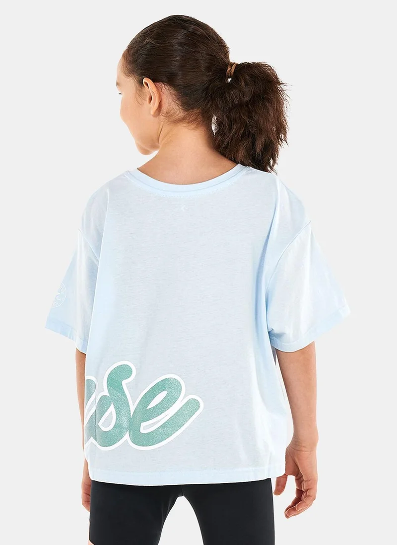 كونفرس Kids' Script Glitter Boxy T-Shirt