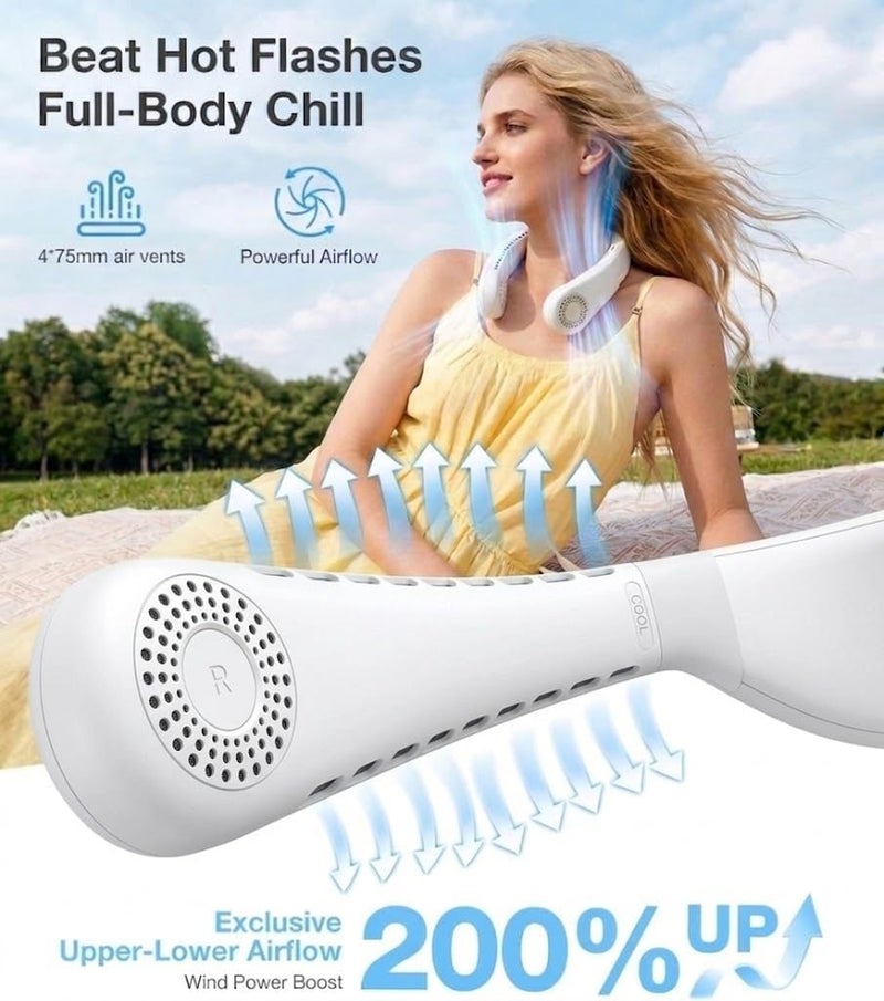 TORRAS COOLiFY Air 2026 Upgraded Neck Fan Air Conditioner, Dual-Airflow Pro Cooling, Ultra Light Portable Fan Rechargeable, Personal Cooling Fan Travel Essentials, Gift for Dad Father,Ivory White - Image 4