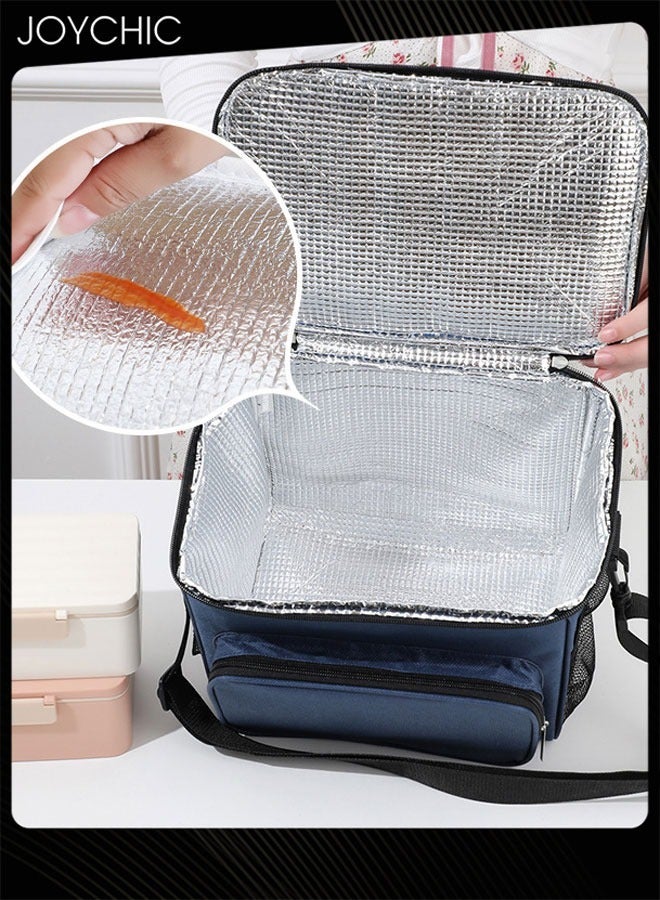 Joychic حقيبة طعام عازلة للحرارة بتصميم صلب بسعة كبيرة مضادة للتلوث وقابلة لإعادة الاستخدام مع حزام مقبض للمدرسة أو المكتب أو العمل أو السفر أو الأنشطة الخارجية - Image 2