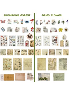 Zonon 120 Pieces Vintage Scrapbooking Stickers Diy Journaling Scrapbook Adhesive Washi Paper Stamp Stickers Antique Retro Natural Collection Stickers Diary Journal Embellishment Supplies (Artsy Style)  - Image 3