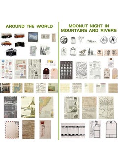 Zonon 120 Pieces Vintage Scrapbooking Stickers Diy Journaling Scrapbook Adhesive Washi Paper Stamp Stickers Antique Retro Natural Collection Stickers Diary Journal Embellishment Supplies (Artsy Style)  - Image 2