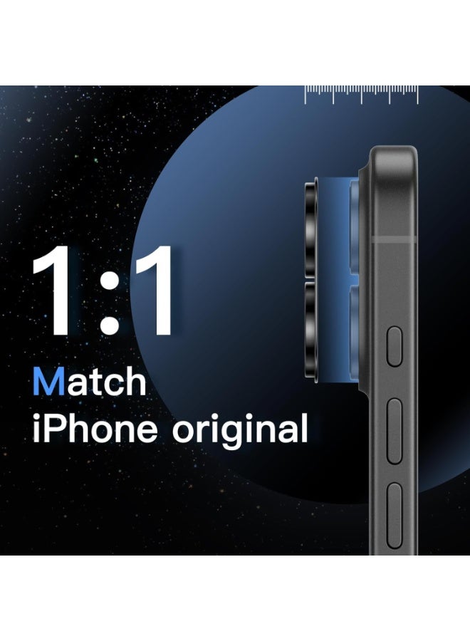 ACLIX Camera Lens Protector for iPhone 17, Shatterproof, Ultra-thin Aluminum Alloy Ring, Camera Lens Protective Film, (Black) - Image 2