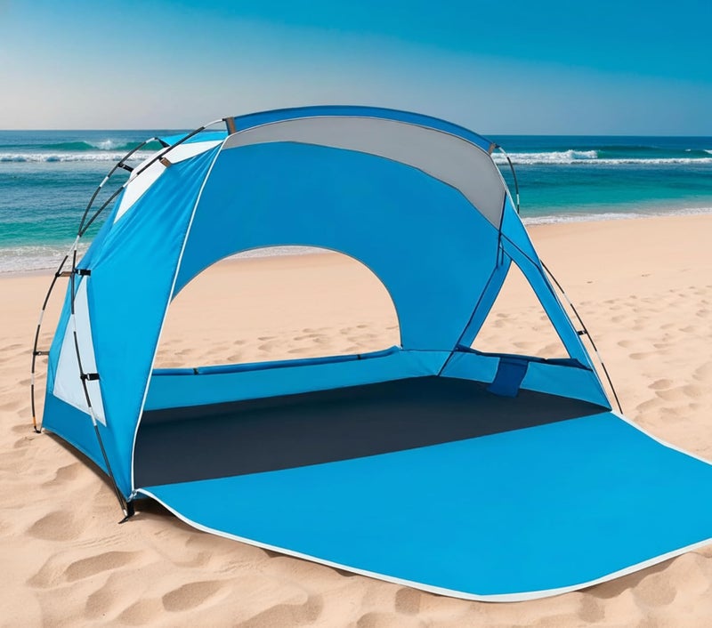 Etto Beach Tent, Portable Sun Shelter for 2/3/4/6-8 Person with UPF 50+ UV Protection, Easy Setup Waterproof Beach Shade Canopy Cabana for Family Outdoor and Picnics, Fishing with Carrying Bag - Image 1