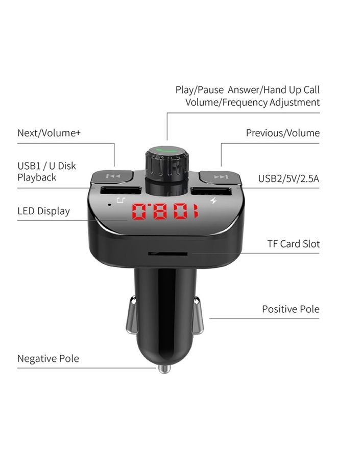 Black Tiger MP3 With Car Charger With 2-USB Ports 2.1 Amp - Image 1