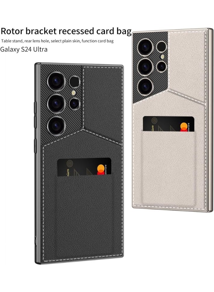 S24 Ultra Case,for  with Wallet, Leather Cardbag Case, Kickstand Card Holder Slots Magnetic Back Flip Folio Protective Cover for Women and Men - Image 4