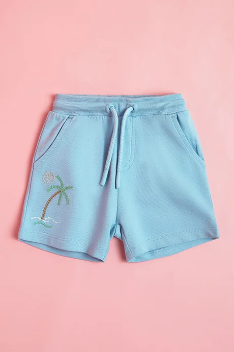 أر أند بي Embroidered Shorts with Drawstring Waist