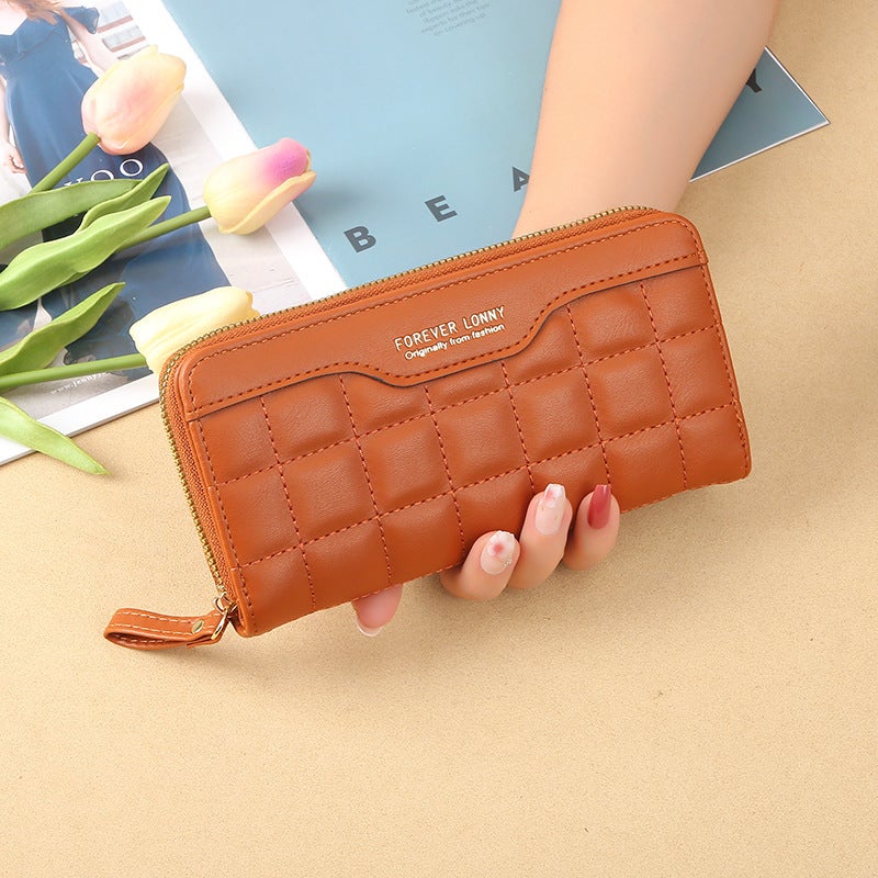 Multifunctional Solid Color PU Leather Wallet, RFID Blocking Design Portable Daily Storage Purse for Cards Cash Coin Business Use - Image 1